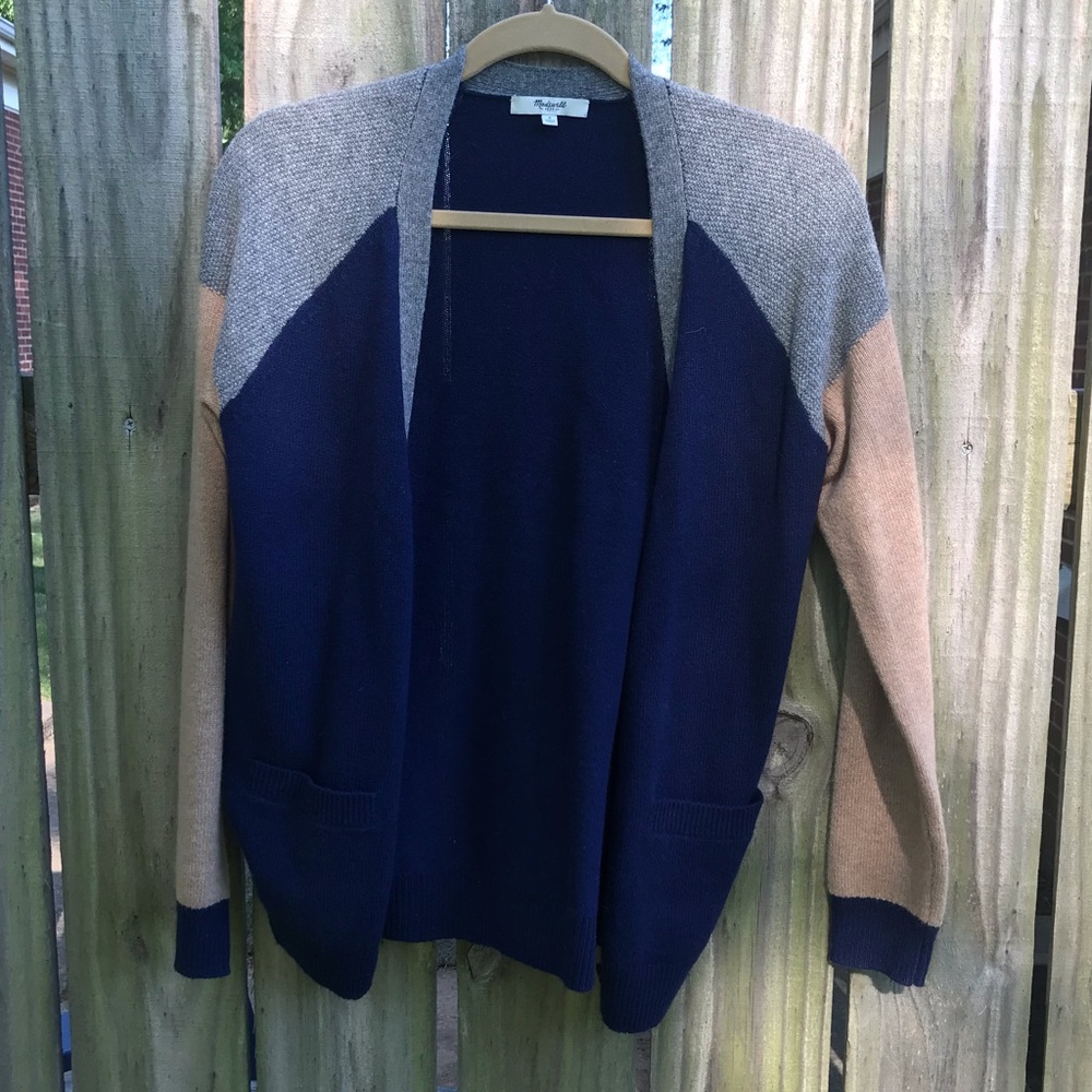 Madewell colorblock merino wool cardigan, NWOT